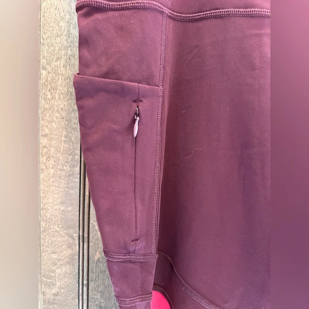 Athleta Leggings in Burgundy and Pink